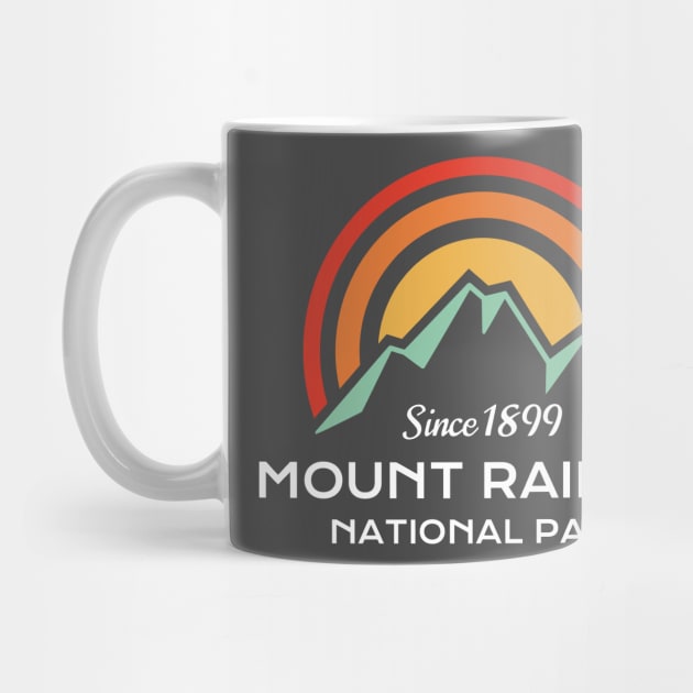 Mount Rainier National Park Retro Sticker by roamfree